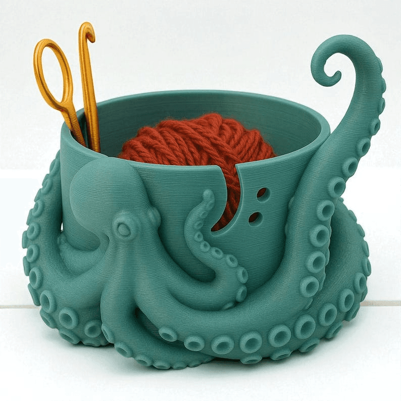 Kraken Octopus Yarn Bowl โ Sea Monster Knitting Gift