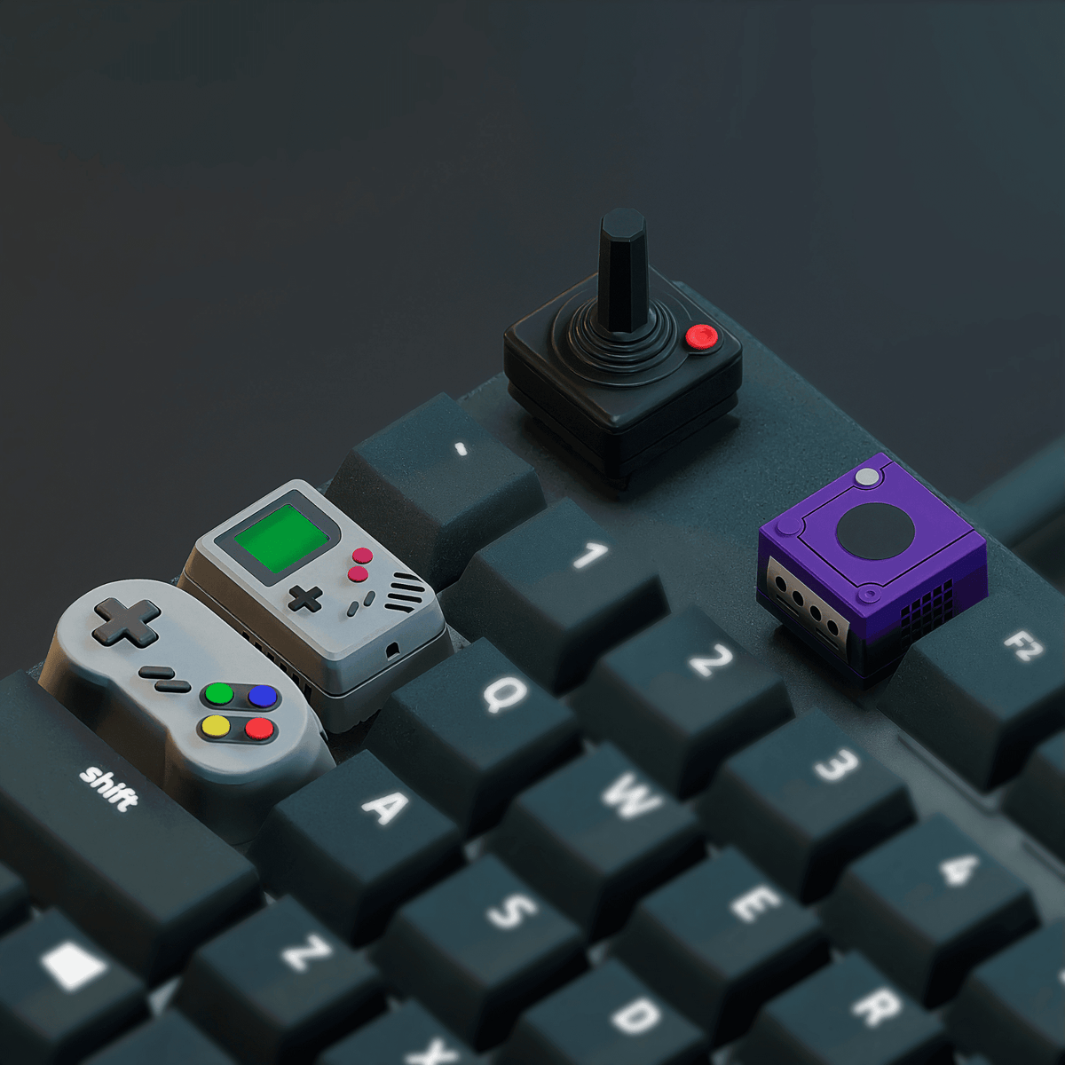 Touches de clavier sur le thème des consoles de jeux vidéo