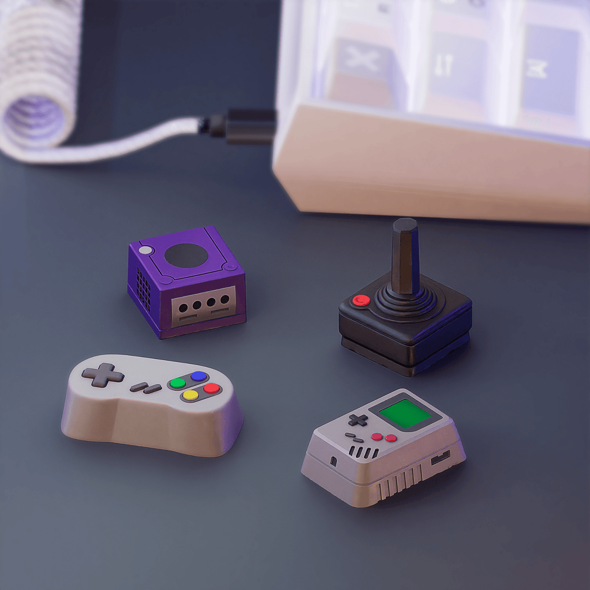 Touches de clavier sur le thème des consoles de jeux vidéo