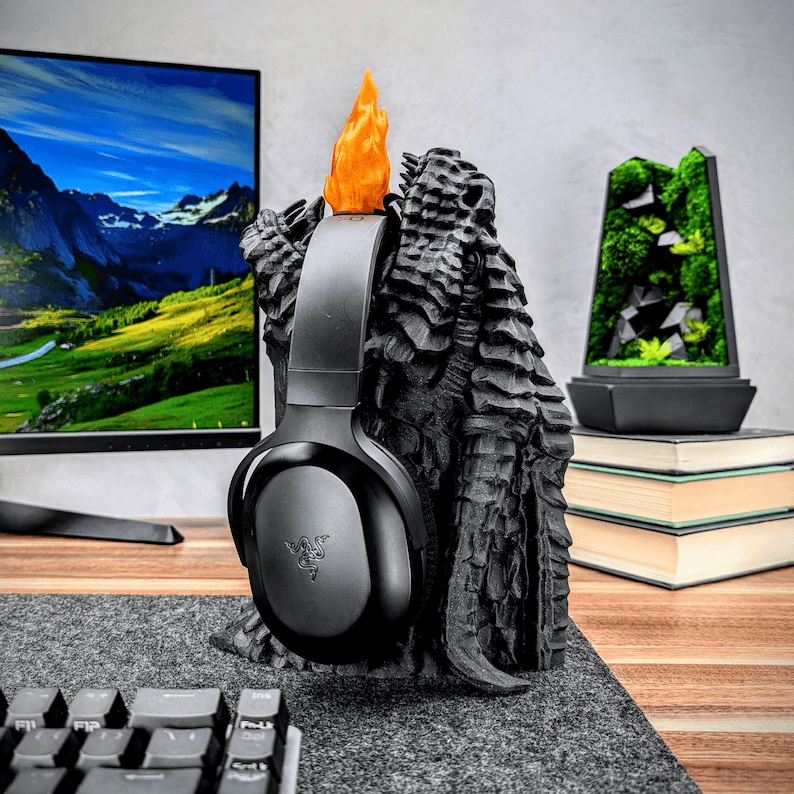Dragon Mouth Headphone Stand | Fantasy Gaming Desk Holder